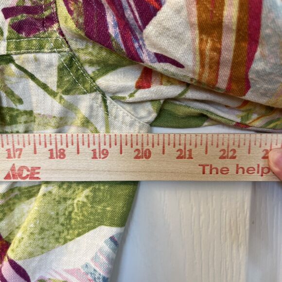 Chicos Floral Jacket Women’s Size 1 (8 - 10) Linen Blend Tropical Button Front - Picture 6 of 7
